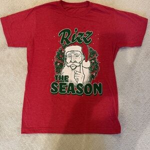 Red Santa Graphic Kids Tee
